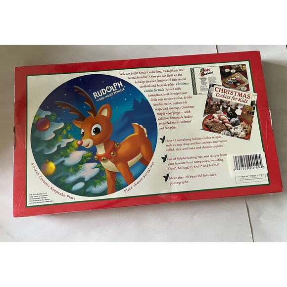 Rudolph the Red Nosed Reindeer Christmas Cookies for Kids Cookbook Cookie Plate - Picture 5 of 7
